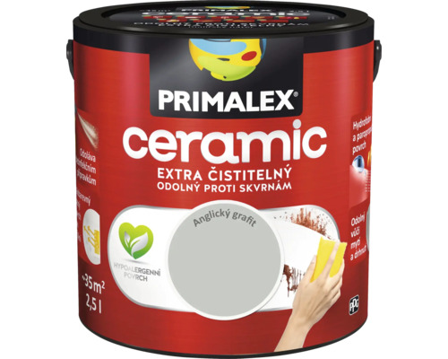 Barva na zeď Primalex Ceramic Anglický grafit šedá 2,5 l Interiérová barva Primalex Ceramic, 2,5litrová dóza