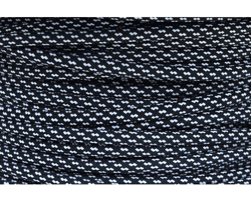 Černý textilní kabel se vzorem na roli