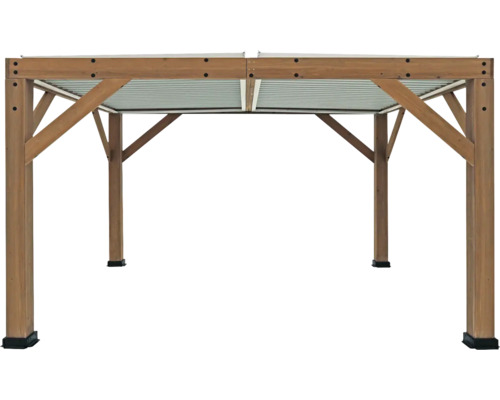 Dřevěný zahradní pavilon s kovovou střechou