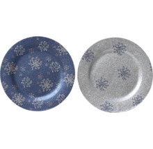 Dva dekorativní talíře se vzorem sněhových vloček