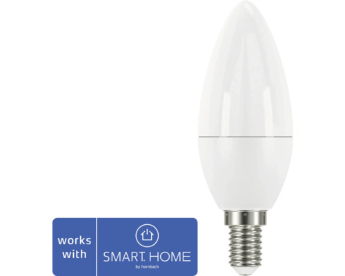 LED žárovka Flair ViYu C35 E14 / 4,8 W ( 40 W ) 470 lm 2200-5000 K matná - kompatibilní se SMART HOME by hornbach Žárovka ve tvaru svíčky s paticí E14 a kompatibilitou s chytrou domácností