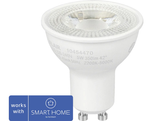 LED žárovka Flair ViYu GU10 / 5 W ( 51 W ) 350 lm 2200-5000 K bílá - kompatibilní se SMART HOME by hornbach