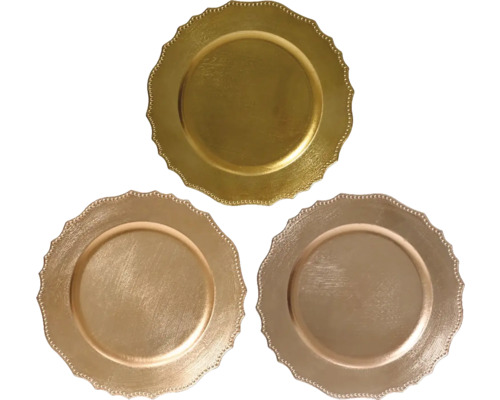 Talíř Tři ozdobné talíře s vroubkovaným okrajem