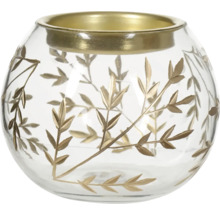 Skleněná váza s listovým dekorem