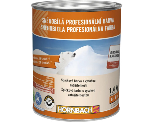 Barva na zeď Hornbach Sněhobílá profesionální bez konzervantů 1,4 kg