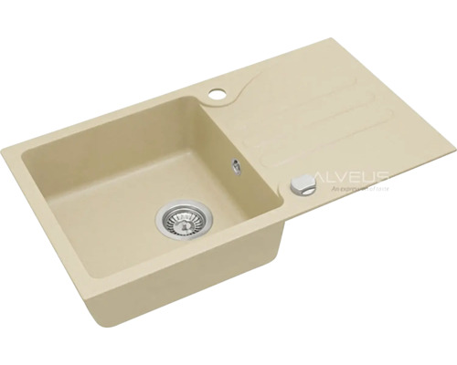 Béžový kuchyňský dřez s odkapávací plochou