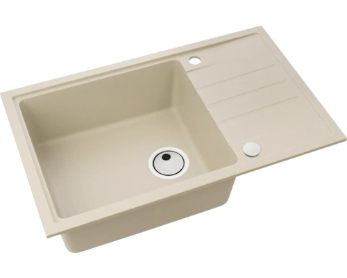 Béžový kuchyňský dřez s odkapávací plochou