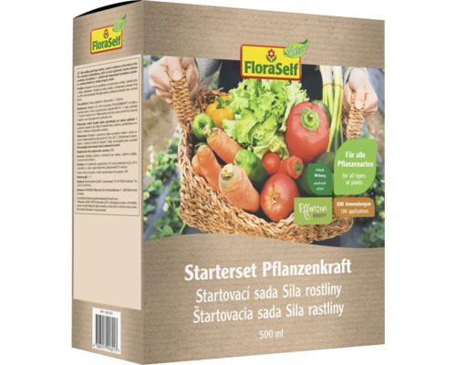 Startovací set "Síla rostliny" FloraSelf Select 500 ml Startovací sada FloraSelf Pflanzenkraft se zeleninou v košíku