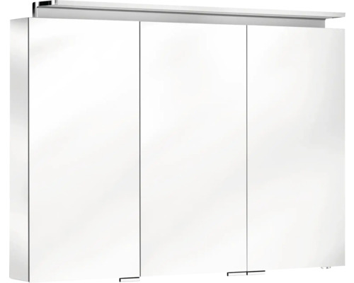 Zrcadlová skříňka s osvětlením KEUCO Royal L1 100 x 15 x 74,2 cm stříbrná Zrcadlová skříňka se třemi dvířky a osvětlením
