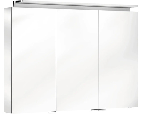 Zrcadlová skříňka s osvětlením KEUCO Royal L1 100 x 15 x 74,2 cm stříbrná Zrcadlová skříňka se třemi dvířky a osvětlením