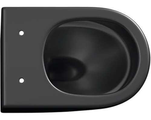 Černá keramická závěsná toaleta s hlubokým splachováním shora