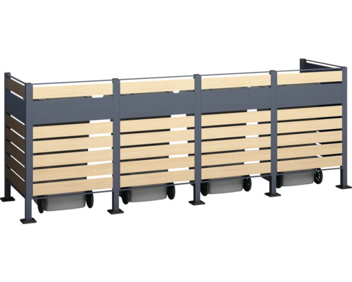 Box na popelnice s dřevěným obložením