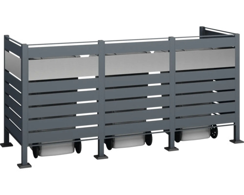 Kontejner na popelnice pro tři popelnice z kovu