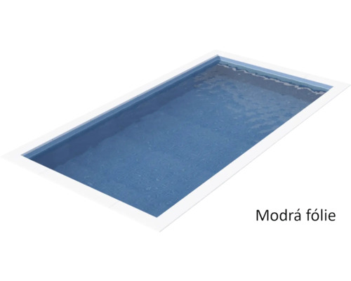 Obdélníkový bazén s modrou fólií