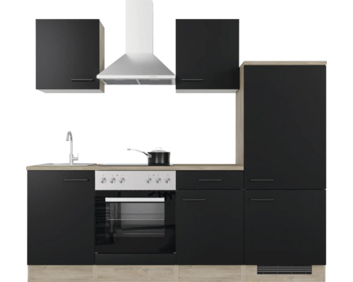 Kompletní kuchyně s dřezem, sporákem, troubou, digestoří a skříňkami
