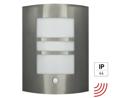 Venkovní nástěnné osvětlení E2 Polis IP44 E27 15W hliník se senzorem pohybu