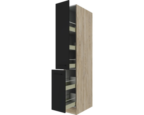 Kuchyňská skříňka s výsuvy a černými dvířky