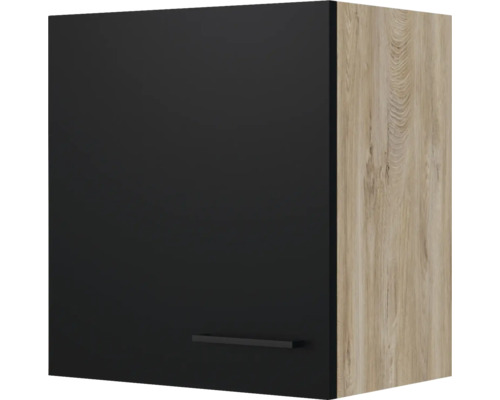Kuchyňská skříňka horní s dvířky Flex Well Capri ŠxHxV 50 x 32 x 54,8 cm čelo černá matná korpus divoký dub
