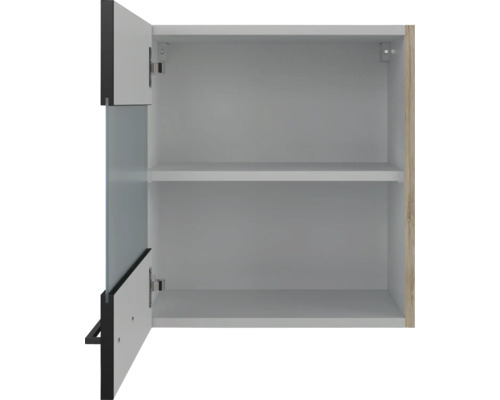 Otevřená závěsná skříňka se dvěma policemi