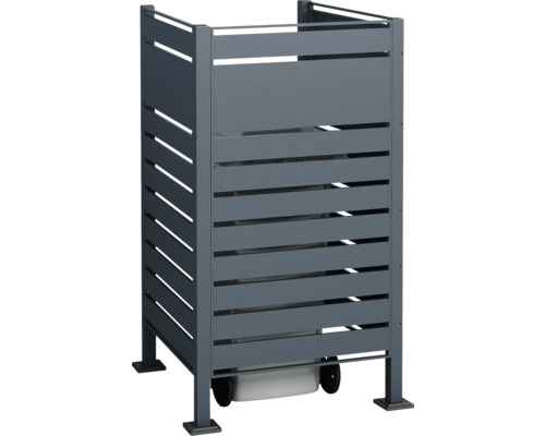 Kovový box na popelnice s lamelovým vzhledem pro venkovní použití