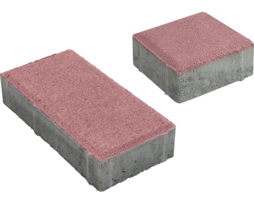 Zámková dlažba HOLLAND I SKLADBA 4 cm červená Dvě betonové dlažební kostky pro zahradní a krajinářské úpravy