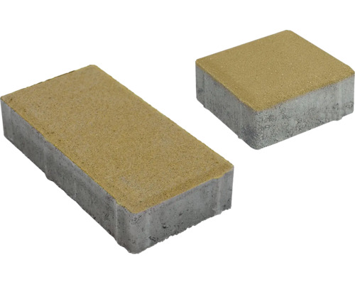 Zámková dlažba HOLLAND I SKLADBA 4 cm žlutá Dvě betonové dlažební kostky pro venkovní použití