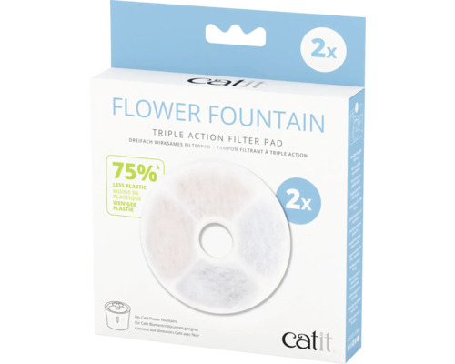 Filtrační náplň do fontány pro kočky Catit Triple Action 2 ks Catit Flower Fountain Filterpads, dvojité balení