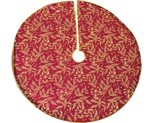Podložka pod stromek se zlatým dekorem Ø 120 cm červená