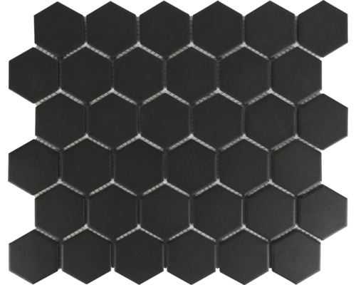 Keramická mozaika šestihran 32 x 27,9 cm matná černá