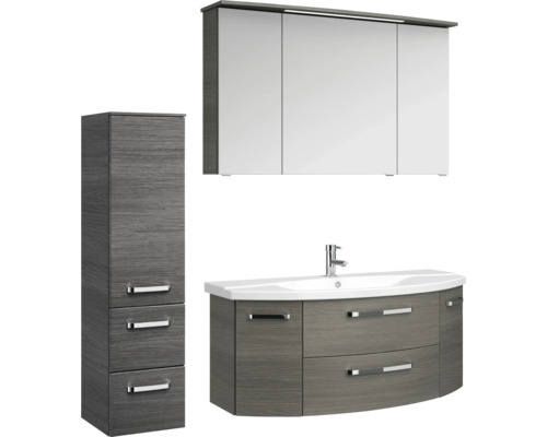 Koupelnová sestava Pelipal xpressline 4010 150,5 cm grafit 4010.1206111190 Koupelnová sestava s umyvadlovou skříňkou, zrcadlovou skříňkou a vysokou skříňkou