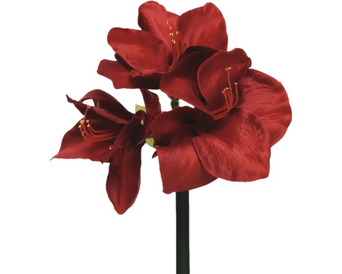 Umělá květina amarylis 60 cm červená Umělá větev amarylky s červenými květy