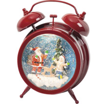 Sněhová koule jako budík s Santa Clausem, dítětem a vánočním stromkem