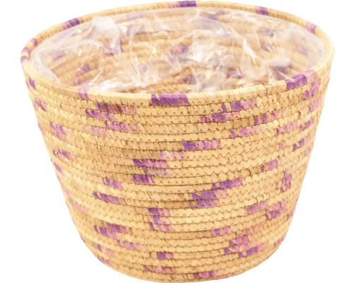 Koš na květináč z pleteného materiálu s plastovou vložkou