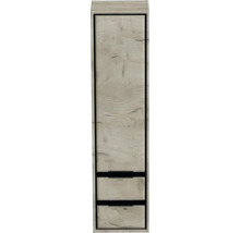 Vysoká skříňka se dvěma zásuvkami ve vzhledu dřeva