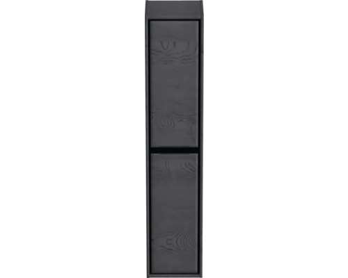 Úzká šedá skříňka s dřevěným vzorem