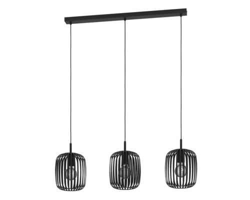 Závěsné svítidlo se třemi žárovkami s klecovým stínidlem