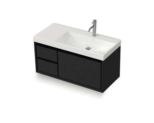 Umyvadlová skříňka se dvěma zásuvkami, umyvadlem a vodovodní baterií