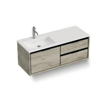 Umyvadlová skříňka s umyvadlem, baterií a čtyřmi zásuvkami