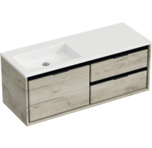 Skříňka pod umyvadlo se dvěma zásuvkami a zapuštěným umyvadlem