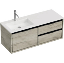 Umyvadlová skříňka se dvěma zásuvkami, umyvadlem a baterií