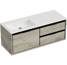 Skříňka pod umyvadlo se dvěma zásuvkami a zapuštěným umyvadlem