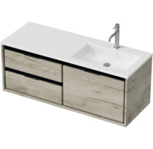 Skříňka pod umyvadlo se dvěma zásuvkami, umyvadlem a vodovodní baterií