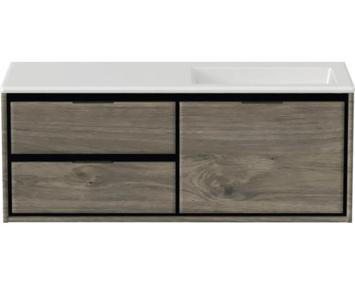 Skříňka pod umyvadlo se dvěma zásuvkami a umyvadlem na desku