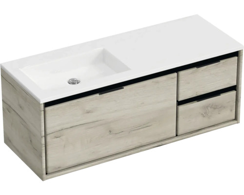 Skříňka pod umyvadlo se dvěma zásuvkami a umyvadlem