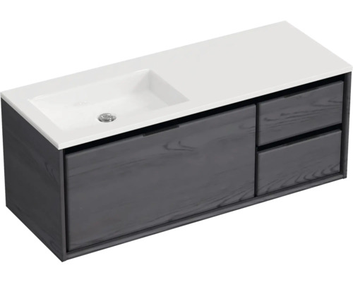 Skříňka pod umyvadlo se dvěma zásuvkami a zapuštěným umyvadlem