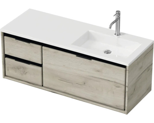 Umyvadlová kombinace s umyvadlem, spodní skříňkou a zásuvkami