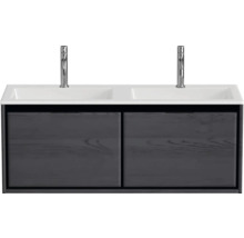 Umyvadlo se dvěma umyvadly, skříňkou a bateriemi