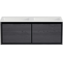 Skříňka pod umyvadlo se dvěma umyvadly a dvěma dvířky