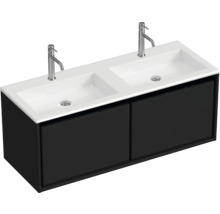 Skříňka pod umyvadlo s dvojitým umyvadlem a dvěma bateriemi