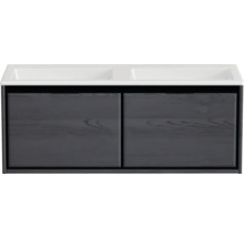 Skříňka pod umyvadlo se dvěma umyvadly a dvěma dvířky